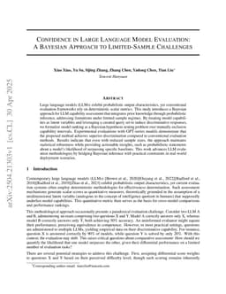 Confidence in Large Language Model Evaluation: A Bayesian Approach to Limited-Sample Challenges