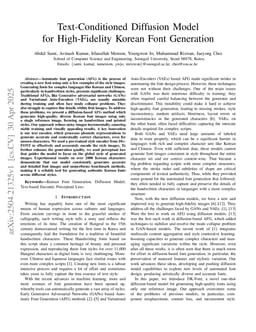 Text-Conditioned Diffusion Model for High-Fidelity Korean Font Generation