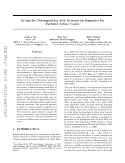Q-function Decomposition with Intervention Semantics with Factored Action Spaces