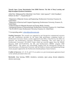 Towards Space Group Determination from EBSD Patterns: The Role of Deep Learning and High-throughput Dynamical Simulations