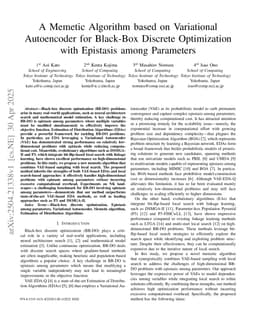 A Memetic Algorithm based on Variational Autoencoder for Black-Box Discrete Optimization with Epistasis among Parameters