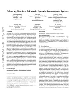 Enhancing New-item Fairness in Dynamic Recommender Systems
