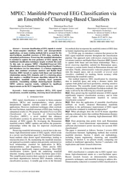 MPEC: Manifold-Preserved EEG Classification via an Ensemble of Clustering-Based Classifiers