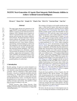 NGENT: Next-Generation AI Agents Must Integrate Multi-Domain Abilities to Achieve Artificial General Intelligence