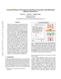 GarmentDiffusion: 3D Garment Sewing Pattern Generation with Multimodal Diffusion Transformers