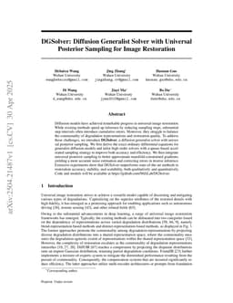 DGSolver: Diffusion Generalist Solver with Universal Posterior Sampling for Image Restoration