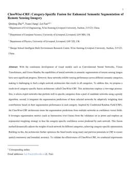 ClassWise-CRF: Category-Specific Fusion for Enhanced Semantic Segmentation of Remote Sensing Imagery