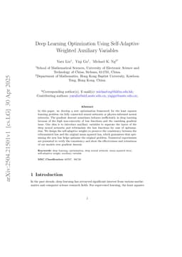 Deep Learning Optimization Using Self-Adaptive Weighted Auxiliary Variables