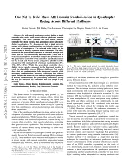 One Net to Rule Them All: Domain Randomization in Quadcopter Racing Across Different Platforms