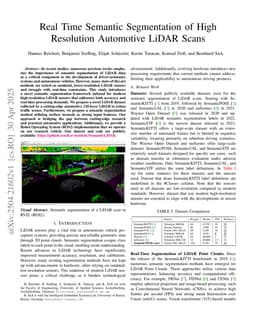 Real Time Semantic Segmentation of High Resolution Automotive LiDAR Scans