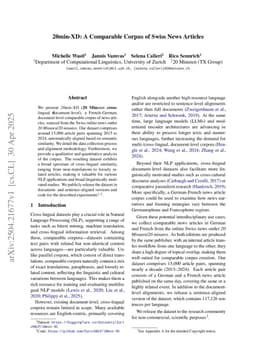 20min-XD: A Comparable Corpus of Swiss News Articles