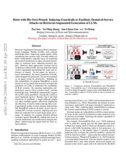 Hoist with His Own Petard: Inducing Guardrails to Facilitate Denial-of-Service Attacks on Retrieval-Augmented Generation of LLMs