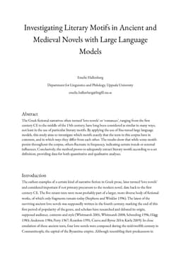 Investigating Literary Motifs in Ancient and Medieval Novels with Large Language Models