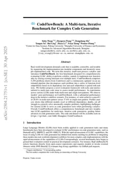 CodeFlowBench: A Multi-turn, Iterative Benchmark for Complex Code Generation