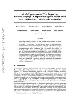 Aleph-Alpha-GermanWeb: Improving German-language LLM pre-training with model-based data curation and synthetic data generation