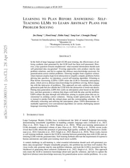 Learning to Plan Before Answering: Self-Teaching LLMs to Learn Abstract Plans for Problem Solving