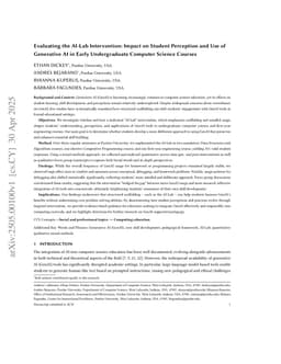 Evaluating the AI-Lab Intervention: Impact on Student Perception and Use of Generative AI in Early Undergraduate Computer Science Courses