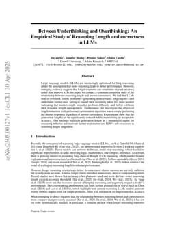 Between Underthinking and Overthinking: An Empirical Study of Reasoning Length and correctness in LLMs