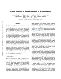 Efficient and robust 3D blind harmonization for large domain gaps