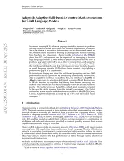 AdaptMI: Adaptive Skill-based In-context Math Instruction for Small Language Models