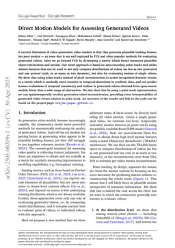 Direct Motion Models for Assessing Generated Videos
