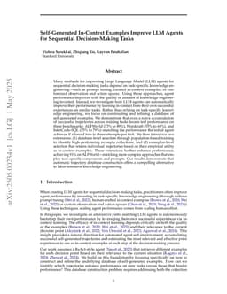 Self-Generated In-Context Examples Improve LLM Agents for Sequential Decision-Making Tasks
