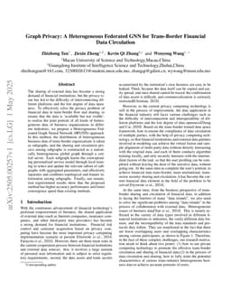 Graph Privacy: A Heterogeneous Federated GNN for Trans-Border Financial Data Circulation