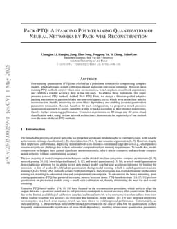 Pack-PTQ: Advancing Post-training Quantization of Neural Networks by Pack-wise Reconstruction