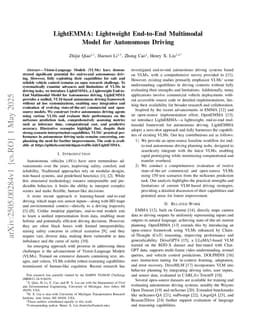 LightEMMA: Lightweight End-to-End Multimodal Model for Autonomous Driving