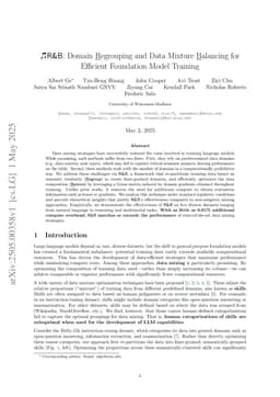 R&B: Domain Regrouping and Data Mixture Balancing for Efficient Foundation Model Training