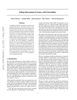 Selling Information in Games with Externalities