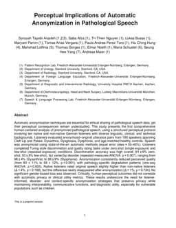 Perceptual Implications of Automatic Anonymization in Pathological Speech