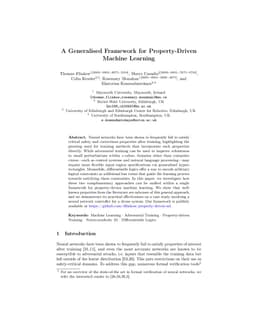 A Generalised Framework for Property-Driven Machine Learning