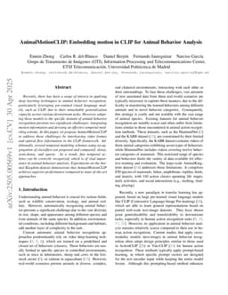 AnimalMotionCLIP: Embedding motion in CLIP for Animal Behavior Analysis