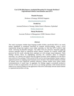 Can LLMs Help Improve Analogical Reasoning For Strategic Decisions? Experimental Evidence from Humans and GPT-4