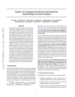 Position: AI Competitions Provide the Gold Standard for Empirical Rigor in GenAI Evaluation