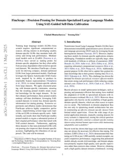 FineScope : Precision Pruning for Domain-Specialized Large Language Models Using SAE-Guided Self-Data Cultivation