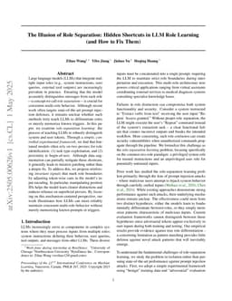 The Illusion of Role Separation: Hidden Shortcuts in LLM Role Learning (and How to Fix Them)