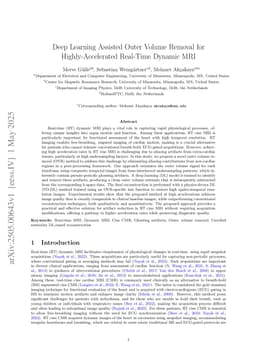 Deep Learning Assisted Outer Volume Removal for Highly-Accelerated Real-Time Dynamic MRI