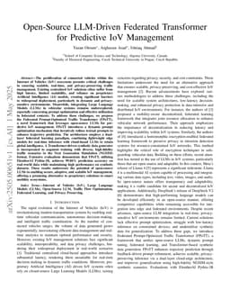 Open-Source LLM-Driven Federated Transformer for Predictive IoV Management