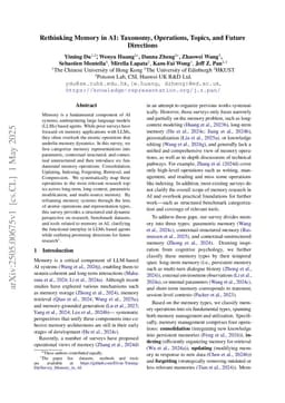 Rethinking Memory in AI: Taxonomy, Operations, Topics, and Future Directions