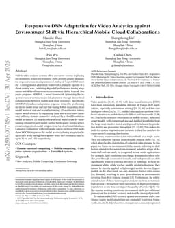 Responsive DNN Adaptation for Video Analytics against Environment Shift via Hierarchical Mobile-Cloud Collaborations