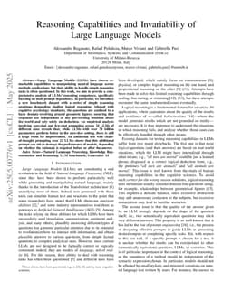 Reasoning Capabilities and Invariability of Large Language Models