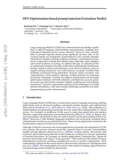 OET: Optimization-based prompt injection Evaluation Toolkit