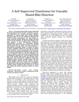 A Self-Supervised Transformer for Unusable Shared Bike Detection