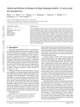 Attack and defense techniques in large language models: A survey and new perspectives