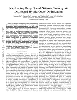Accelerating Deep Neural Network Training via Distributed Hybrid Order Optimization