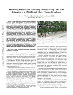 Optimizing Indoor Farm Monitoring Efficiency Using UAV: Yield Estimation in a GNSS-Denied Cherry Tomato Greenhouse