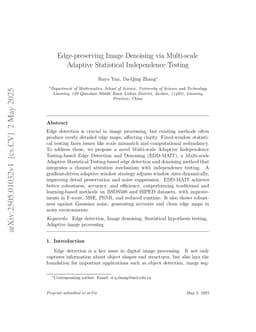 Edge-preserving Image Denoising via Multi-scale Adaptive Statistical Independence Testing