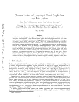 Characterization and Learning of Causal Graphs from Hard Interventions